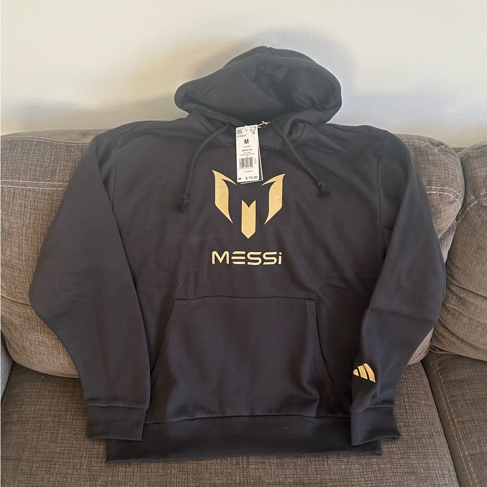 Adidas Authentic Lionel Messi Black Hoodie Sweatshirt Fleece Men’s Sz: M